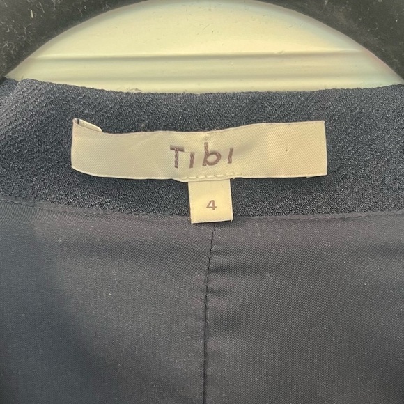 Tibi Navy Savannah Tie Neck Dress Size 4 missing metal clips - Picture 12 of 14